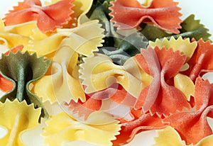 Colorful pasta bows