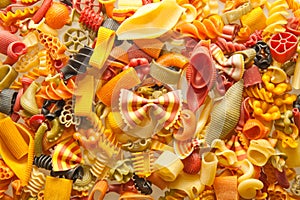 Colorful pasta mix