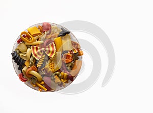 Colorful pasta mix