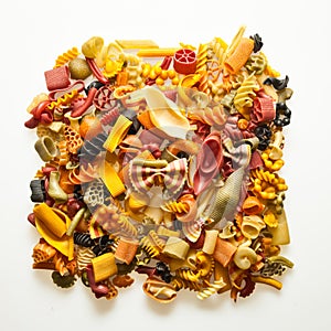 Colorful pasta mix