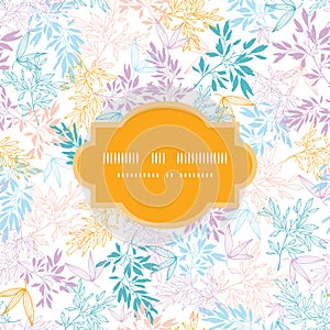 Colorful pastel branches frame seamless pattern