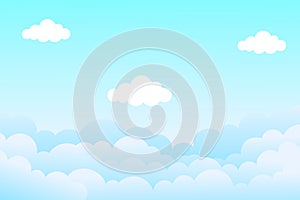 Colorful pastel cartoon clouds with sky background