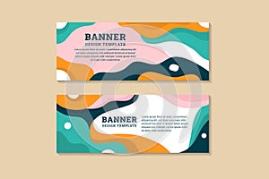 colorful pastel colors liquid abstract banner design. Fluid Vector shaped background