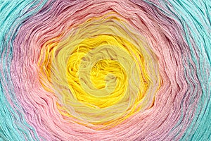 colorful pastel cotton yarn ball of wool