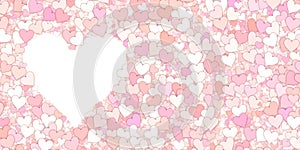 Colorful Pastel love heart shape frame, elements for valentine day festival design.