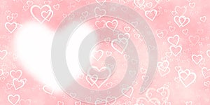 Colorful Pastel love heart shape frame, elements for valentine day festival design.