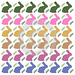 Colorful Pastel Spring Bunnies Design Pattern