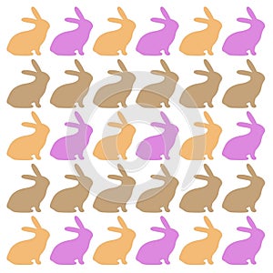 Colorful Pastel Spring Bunnies Design Pattern