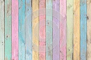 Colorful pastel wood planks texture or background