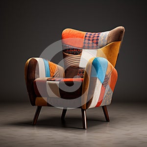 Colorful Patchwork Chair: A Moody And Modern Armchair With Creative Commons Attribution