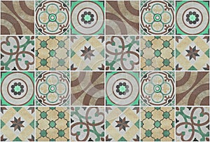 Colorful patchwork pattern tile background - tiled design