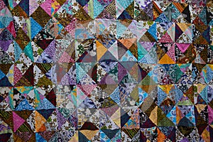 Colorful patchwork quilt photo