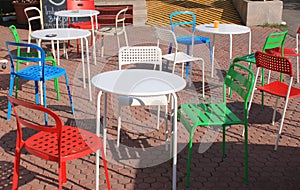 Colorful patio chairs