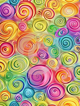 Colorful pattern of circles with a rainbow theme