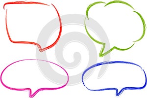 colorful pattern decorative doodle speech bubbles