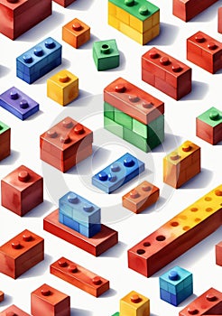 A Colorful Pattern Of Lego Blocks. Generative AI