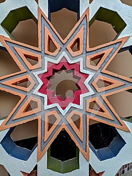 colorful pattern of ventilation walls of a building