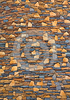 Patterned surface of a brick wall.