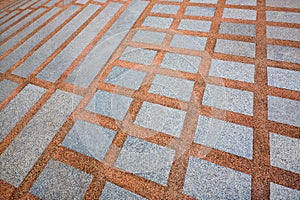 Colorful patterned terrazzo floor.