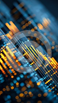 Digital data visualization showing vibrant patterns of light and color in a modern abstract design