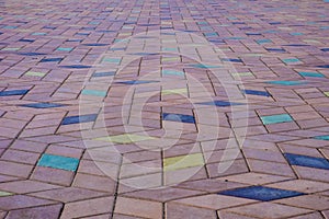 Colorful pavement in perspective.