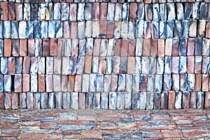 Colorful pavers stacked in a pattern