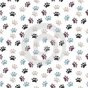 colorful paw print pattern