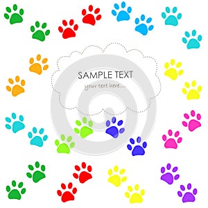 Colorful Paw print pattern vector illustration wallpaper