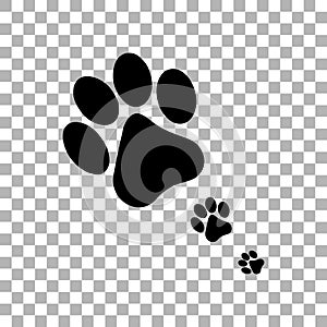 Colorful paw print vector illustration transparent background