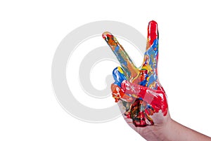 Colorful peace gesture