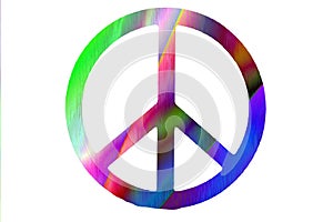 Colorful peace symbol on white background