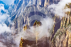 Colorful peaks of Huangshan National park.