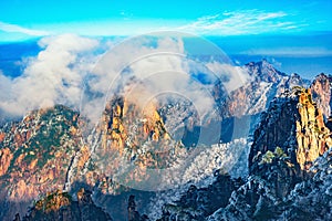 Colorful peaks of Huangshan National park.