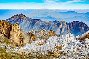 Colorful peaks of Huangshan National park.