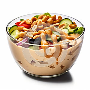 Colorful Peanut Sesbaniak Salad In Bowl - Realistic Rendering