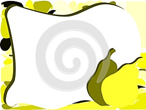 Colorful Pears label isolated