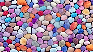 Colorful pebble background, abstract pattern illustration which is generated by AI.