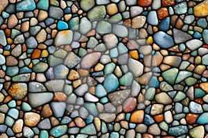 Colorful pebble stone wall texture background,  Abstract background and texture for design