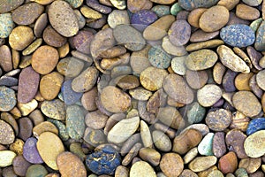 Colorful pebble stones for background texture.