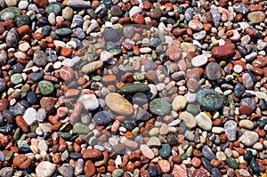 Colorful pebbles on the beach