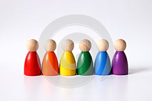 Colorful peg dolls