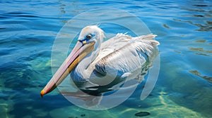 Colorful Pelican In Clear Blue Water: A Captivating Photo By Jess Meneses Del Barco