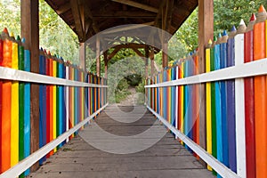 Colorful pencil bridge