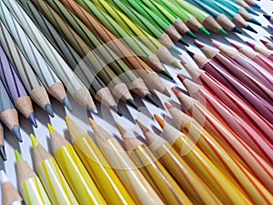 Colorful pencil colors used by artists