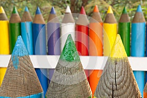 Colorful pencil fence