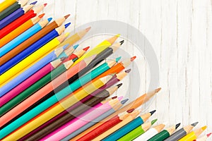 Colorful pencils background pattern. Creativity abstract