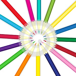 Colorful pencils circle