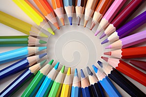 Colorful Pencils In A Circle