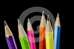 Colorful pencils close up