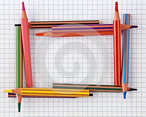 Colorful pencils frame